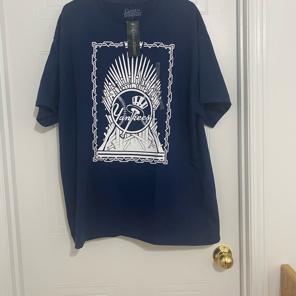 Game of thrones  Yankees baseball men’s blue t-shirt Size XL ( 41 A )